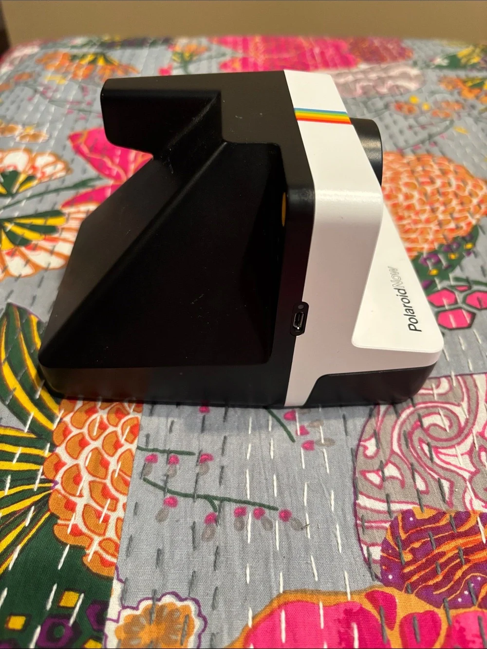 Polaroid Now Instant Camera - White with Rainbow Accent